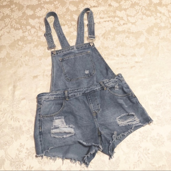 Denim Co | Woman’s Distressed Denim Overalls Size8 - Picture 1 of 8